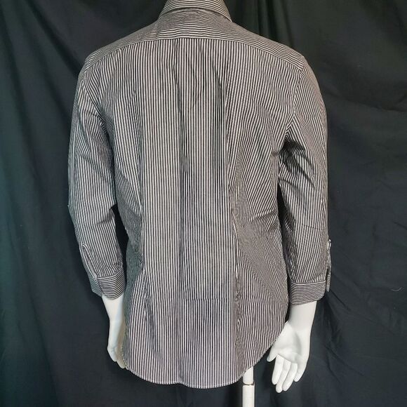 Lauren Gray & White Striped Button Down Shirt (XS) - Picture 4 of 5